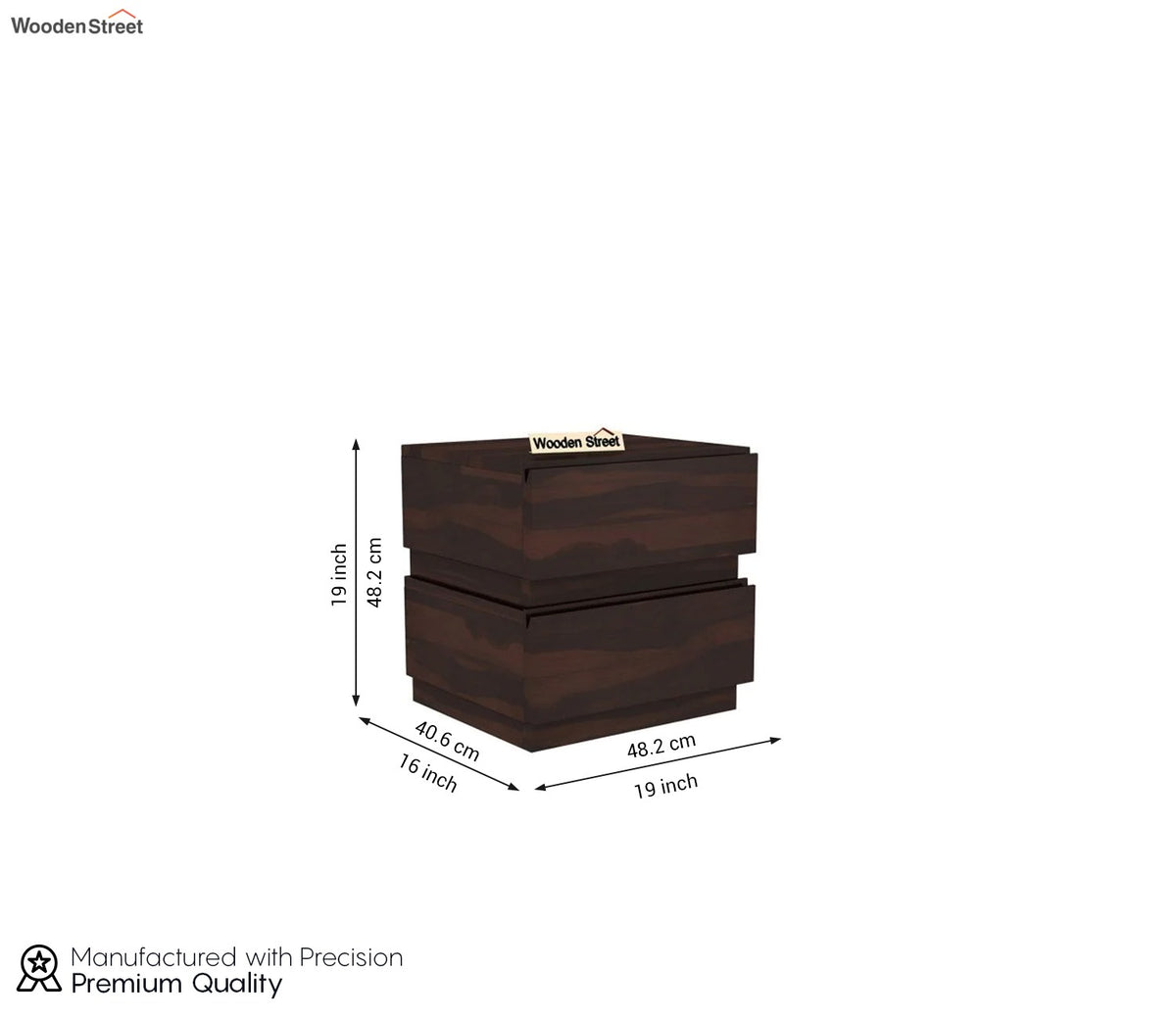 Florian Bedside Table (Walnut Finish)