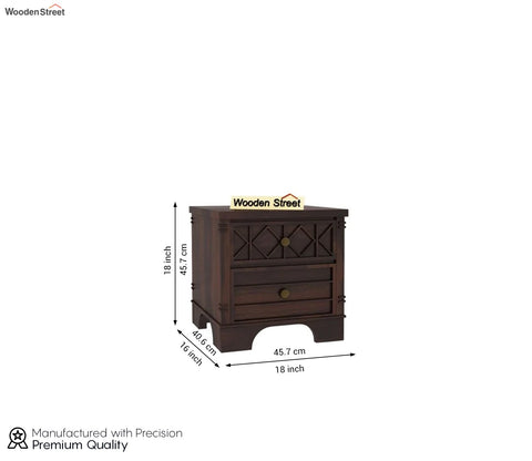 Swirl Bedside Table (Walnut Finish)