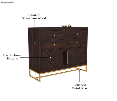 Jett 4-Drawer Wooden Chest Of Drawers (Walnut Finish)