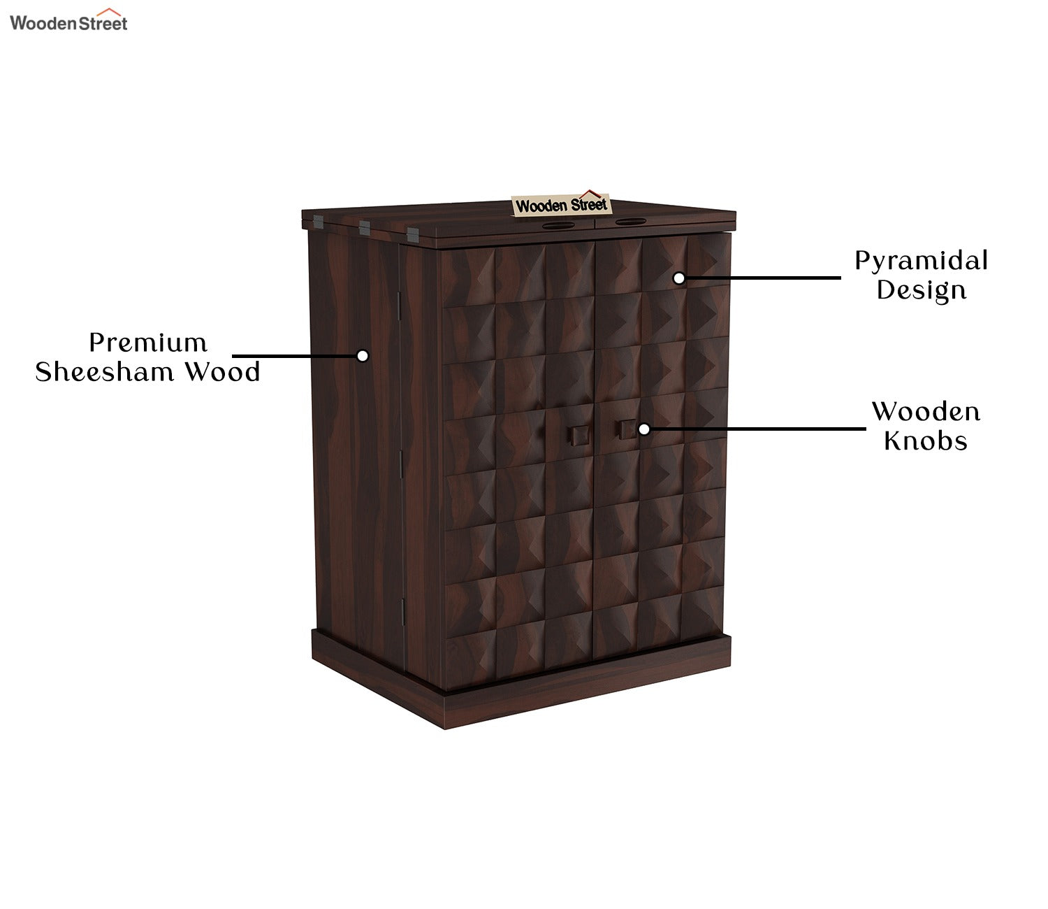 Auric Small Bar Cabinet (Walnut Finish)