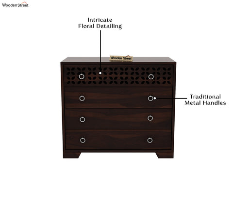 Alexus 4-Drawer Wooden Chest Of Drawers (Walnut Finish)