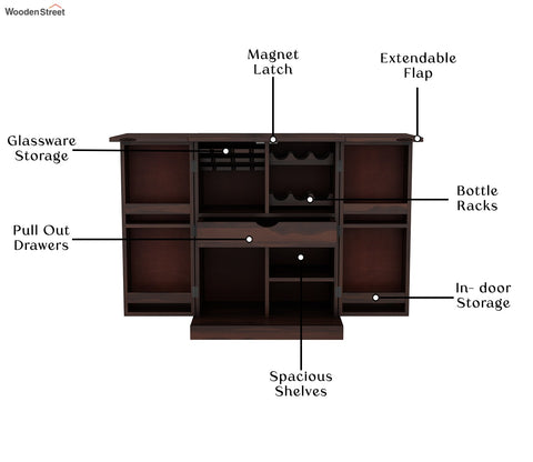 Auric Small Bar Cabinet (Walnut Finish)