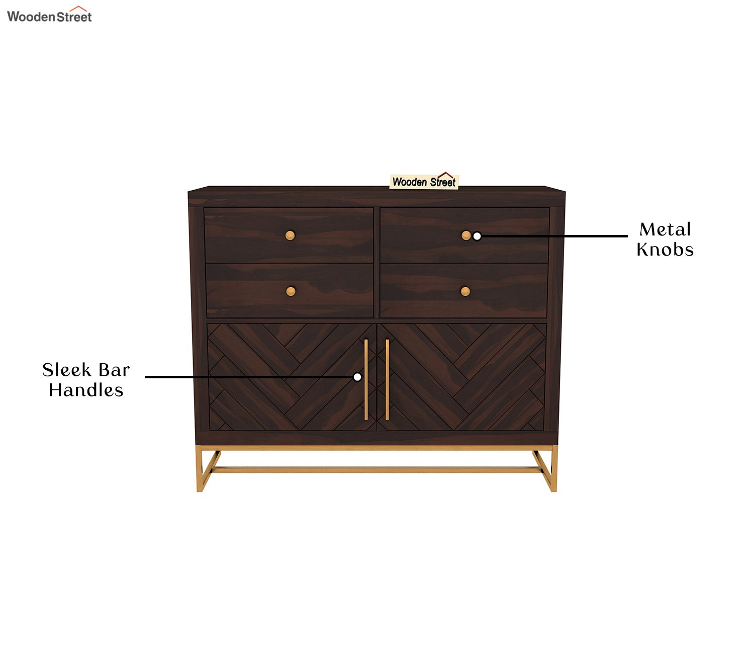Jett 4-Drawer Wooden Chest Of Drawers (Walnut Finish)