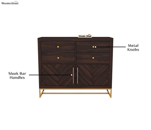 Jett 4-Drawer Wooden Chest Of Drawers (Walnut Finish)