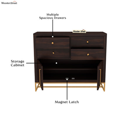 Jett 4-Drawer Wooden Chest Of Drawers (Walnut Finish)