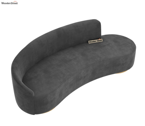 Osbert 3 Seater Curved Sofa (Velvet, Graphite Grey)