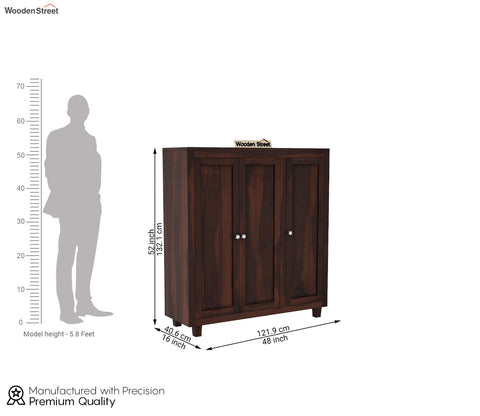 Ruben Sheesham Wood Shoe Cabinet With 32 Pair Capacity (Walnut Finish)