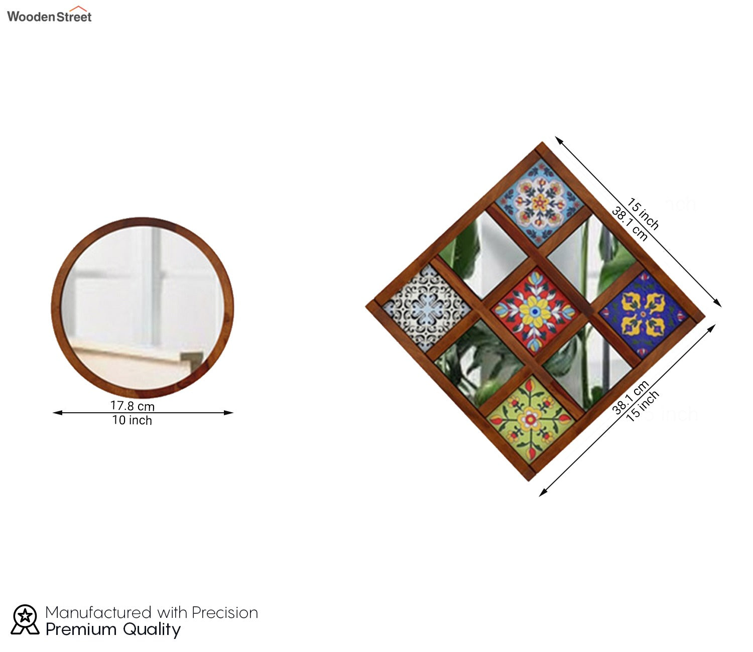 Bohemian Mirror Collage (Honey Finish)