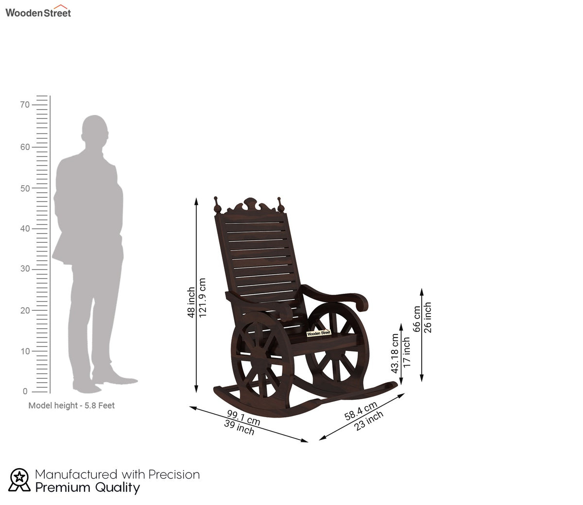 Silvio Rocking Chair (Walnut Finish)
