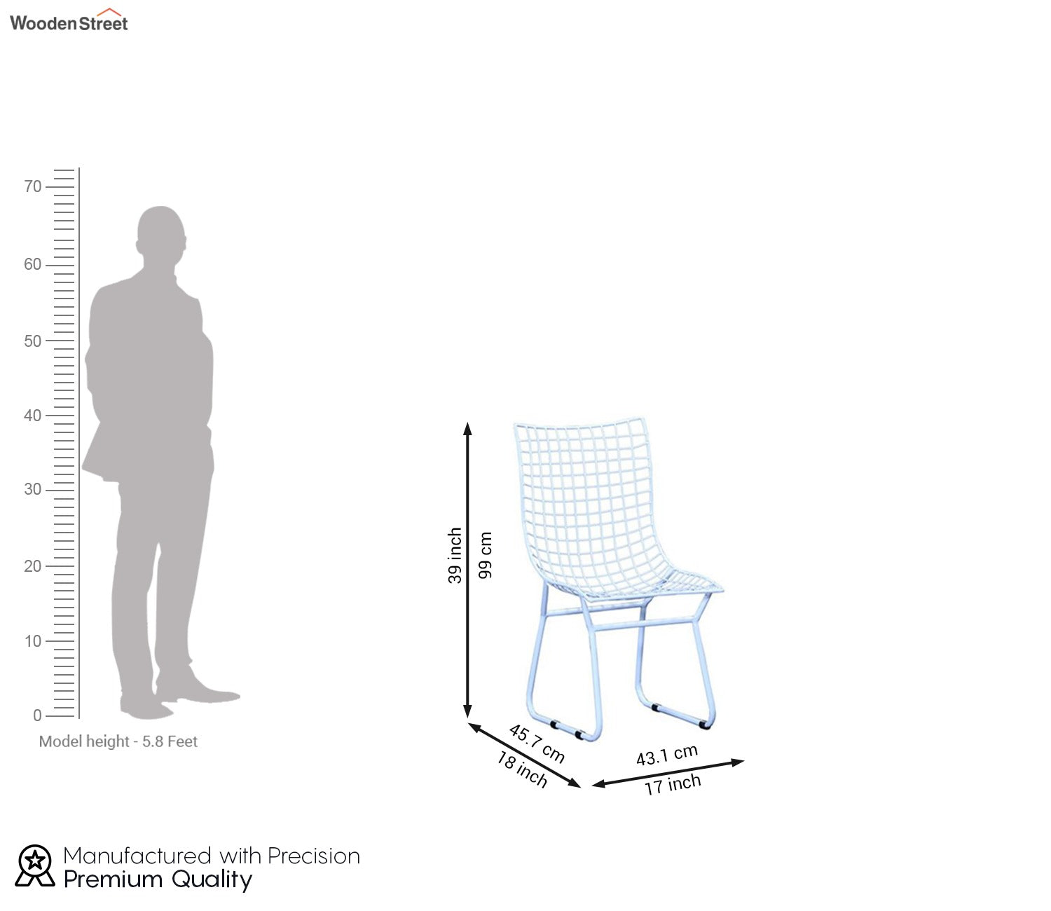 Todd Wire Mesh Metal Chair (White)