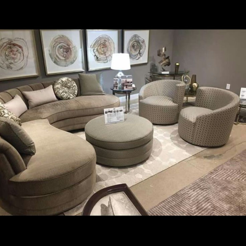 Trueliving Luxurious Dark Seven Seater Sofa Linen Finish 1.77D x 3.6W x 0.84H Meters