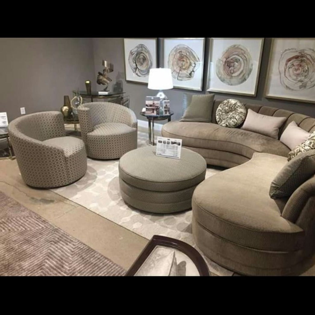 Trueliving Luxurious Dark Seven Seater Sofa Linen Finish 1.77D x 3.6W x 0.84H Meters