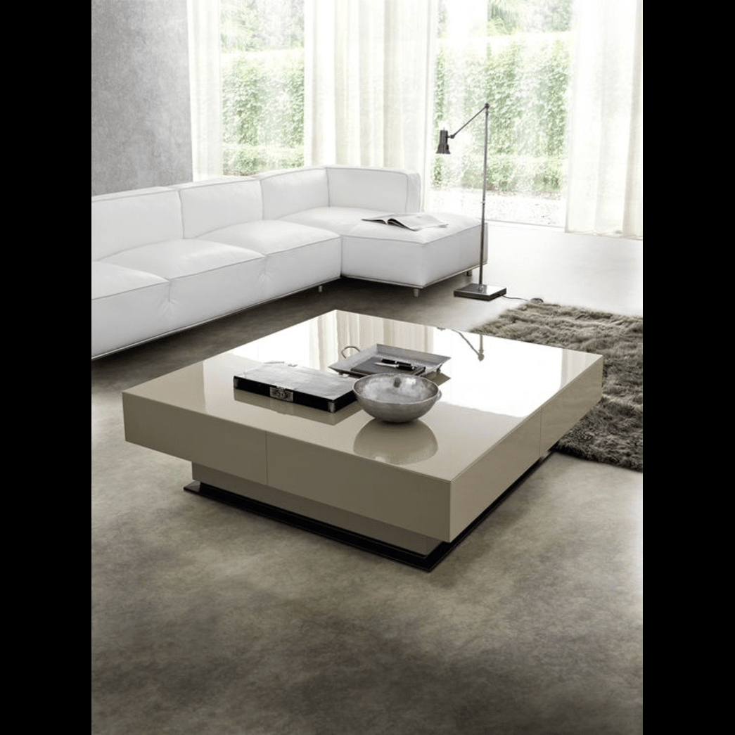 Trueliving Peace White Coffee Table Living Room H 14 x W 33 x D 33