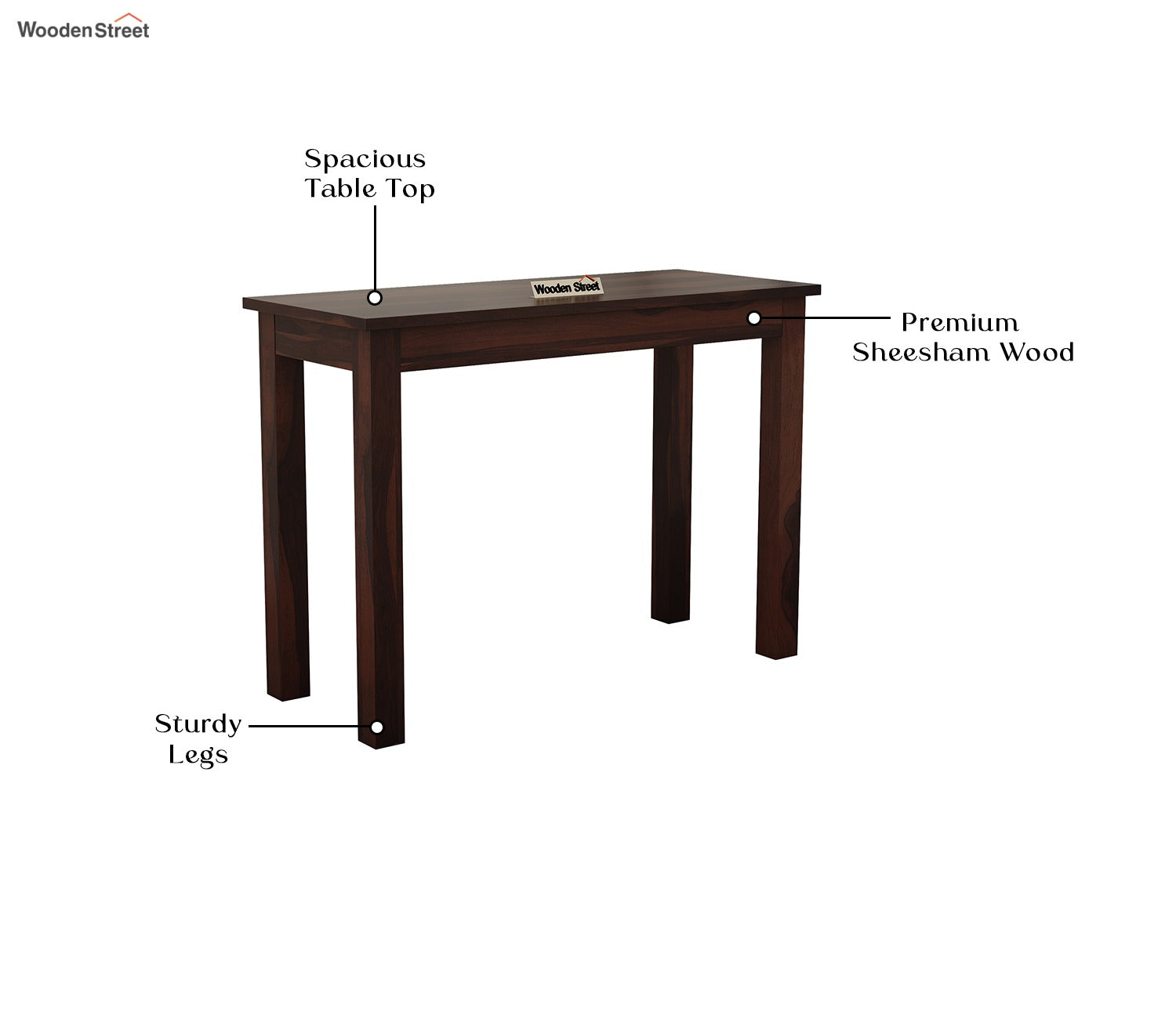 Optima Sheesham Wood Study Table (Walnut Finish)