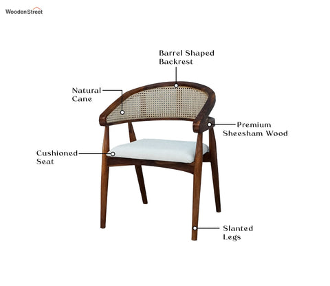 Alexia Curved Arm Chair with Cane (Honey Finish)