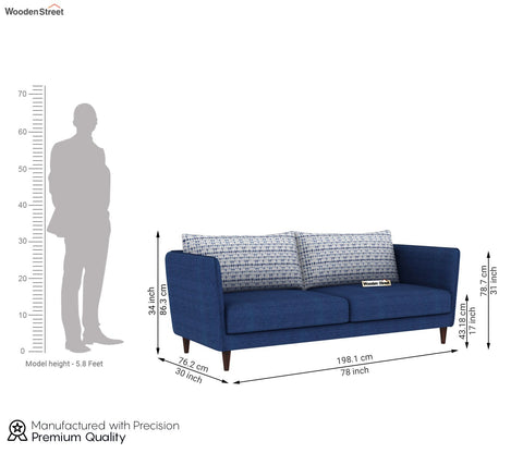 Oxford 3 Seater Fabric Sofa (Cotton, Arctic Diamonds)