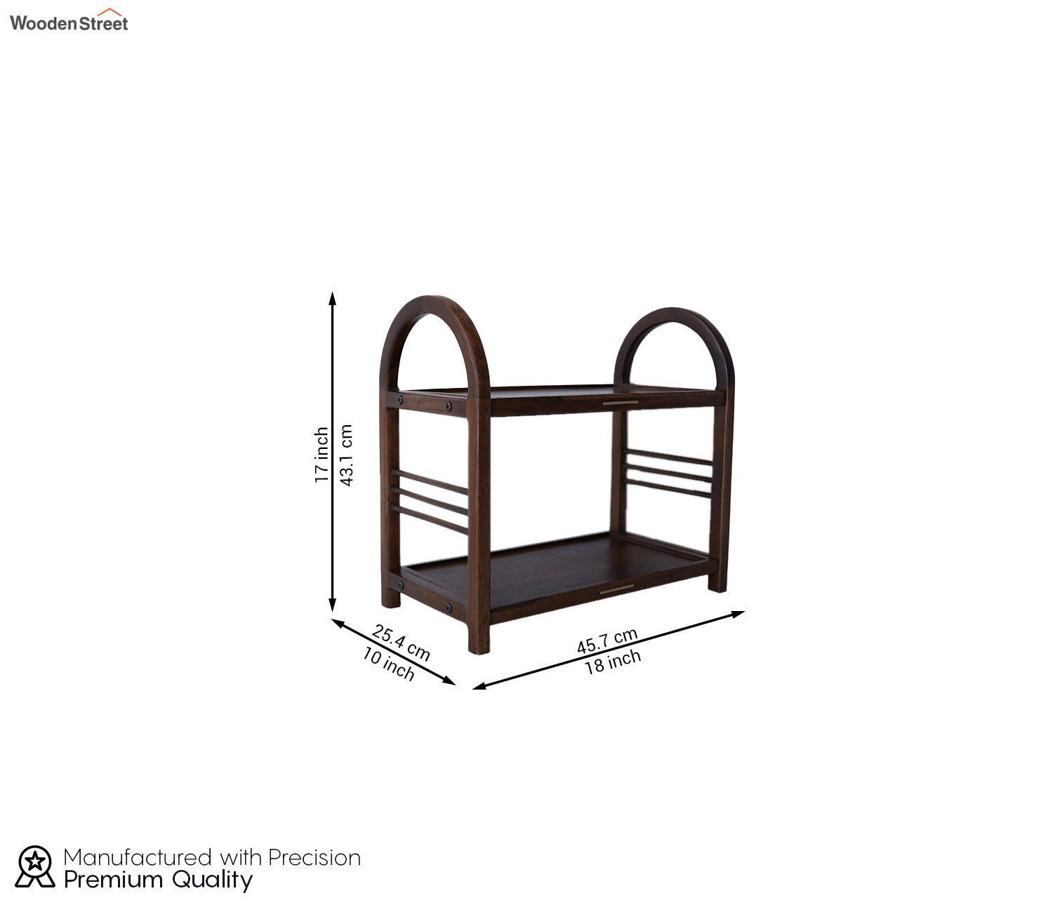 Arika Solid Wood Kitchen Rack (Teak Finish)
