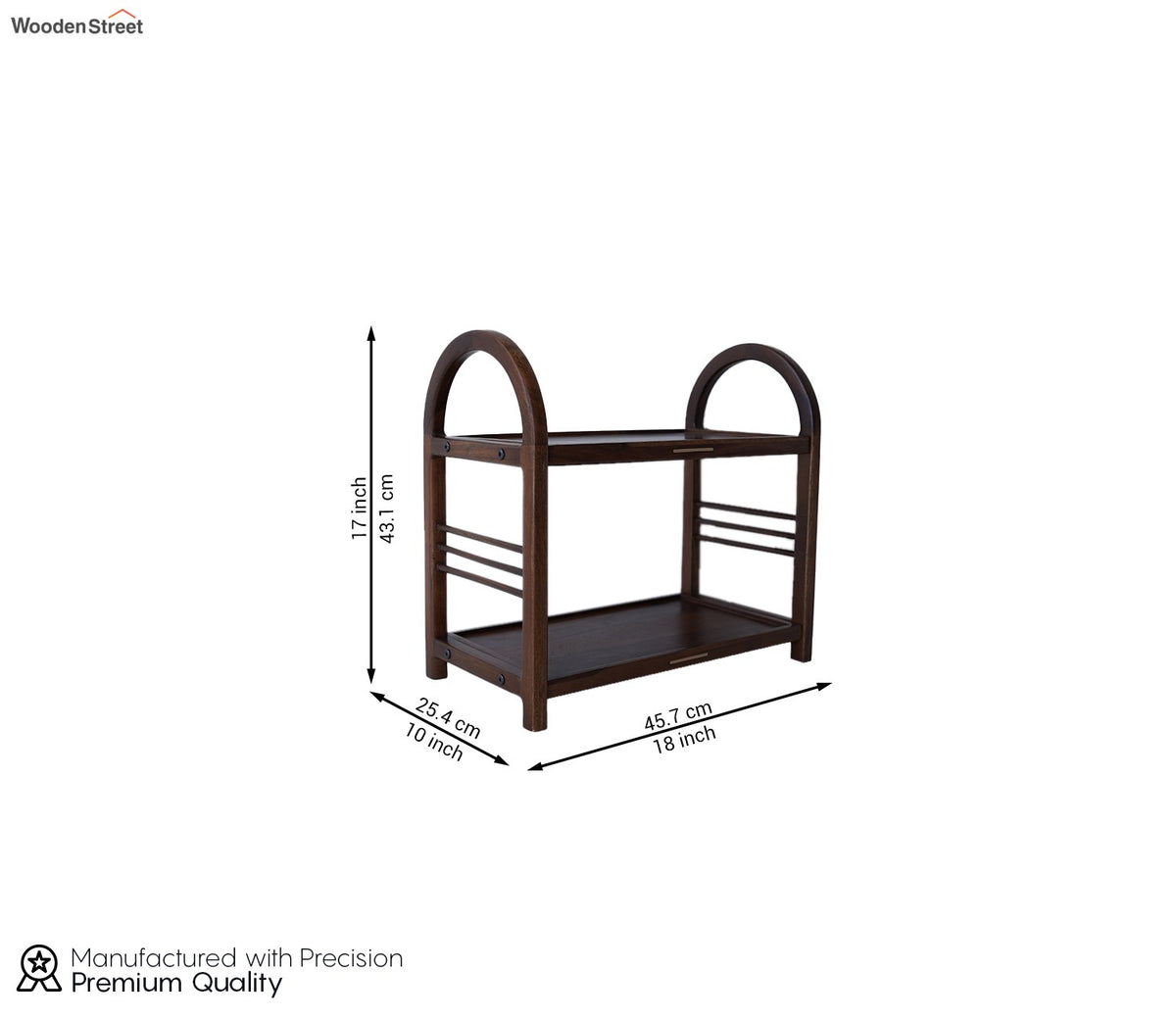 Arika Solid Wood Kitchen Rack (Teak Finish)