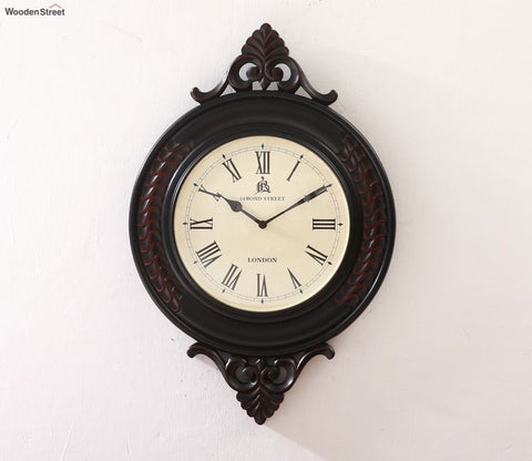 Flint Hand Carved Analog Wooden Wall Clock