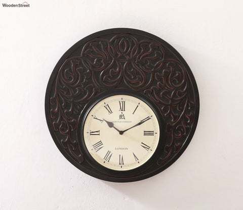 Terra Hand Carved Analog Wooden Wall Clock