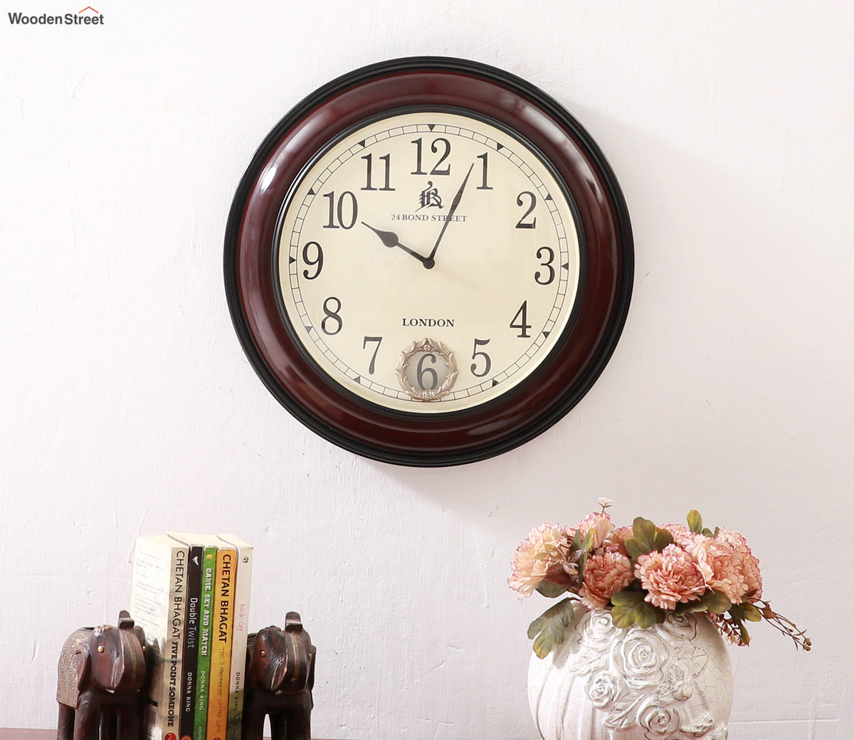 Classica Dual Tone Polish Analog Wooden Wall Clock