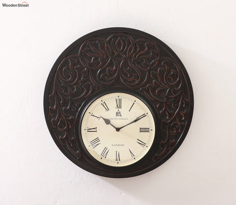 Terra Hand Carved Analog Wooden Wall Clock