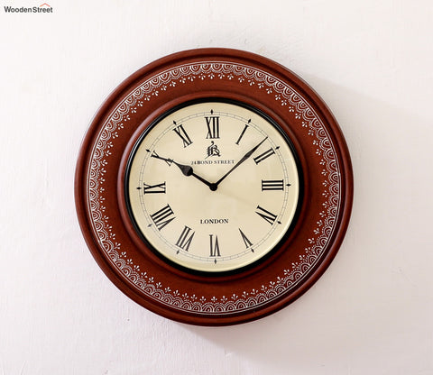 Tali Hand Painted Analog Wooden Wall Clock