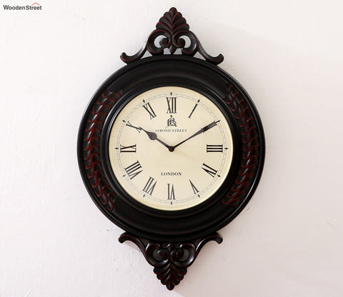 Flint Hand Carved Analog Wooden Wall Clock