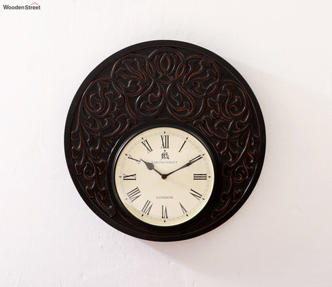Terra Hand Carved Analog Wooden Wall Clock