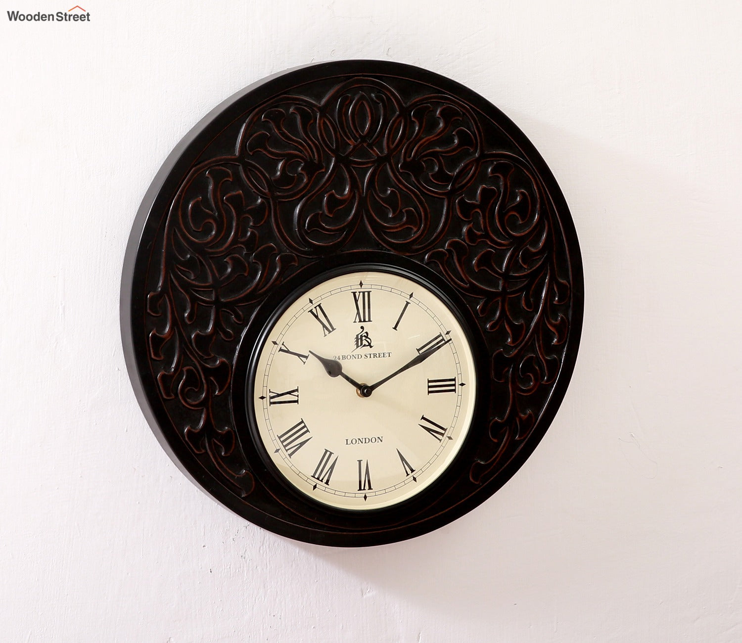 Terra Hand Carved Analog Wooden Wall Clock
