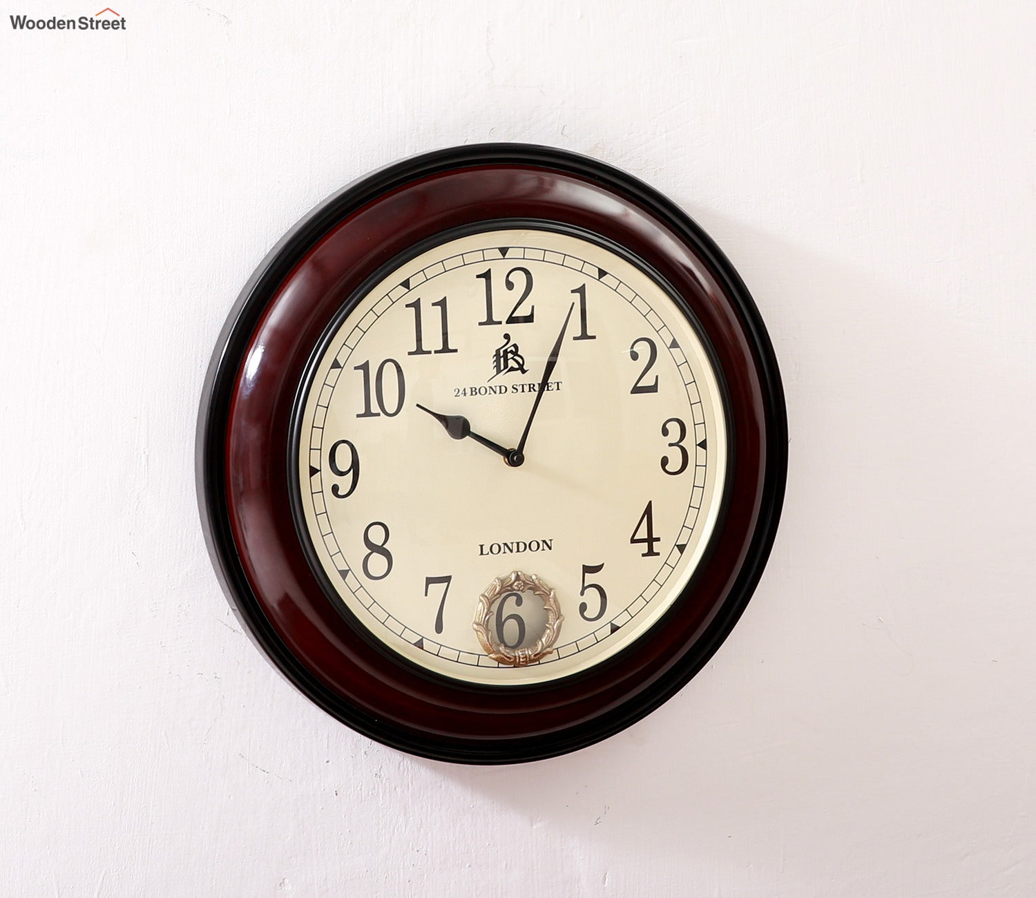 Classica Dual Tone Polish Analog Wooden Wall Clock