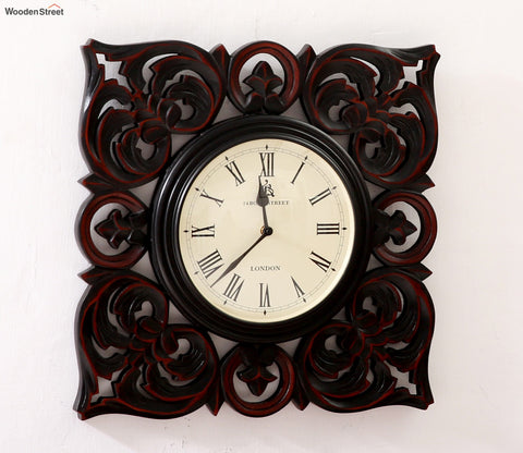 Lima Analog Carved Wooden Wall Clock