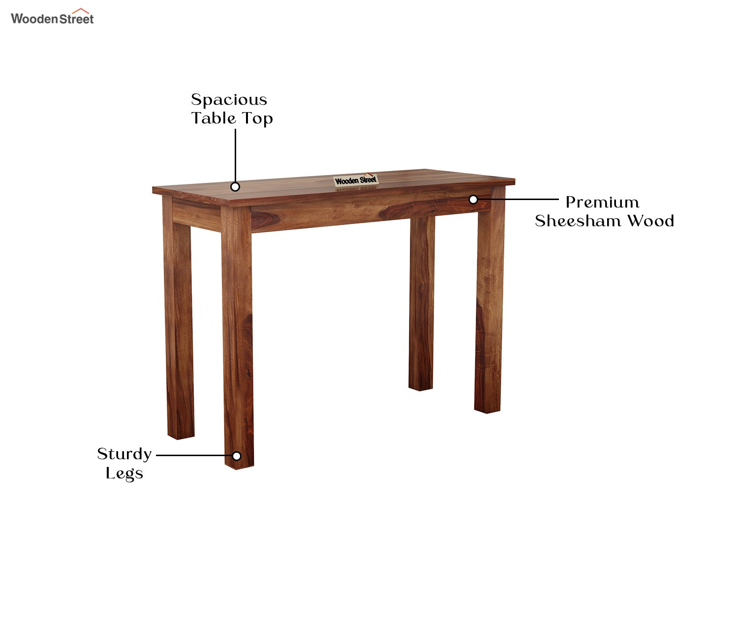 Optima Sheesham Wood Study Table (Honey Finish)