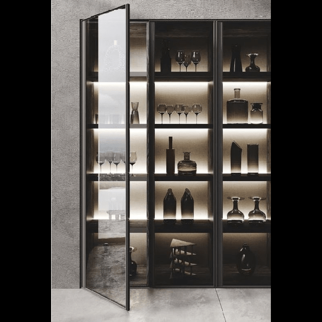 Trueliving Metal Frame Black Modern Bar Cabinet(‎Standard (Between 20-40 In Width, 30-40 In Height)