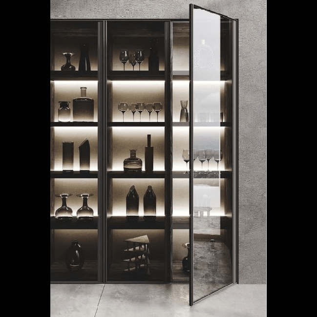 Trueliving Metal Frame Black Modern Bar Cabinet(‎Standard (Between 20-40 In Width, 30-40 In Height)