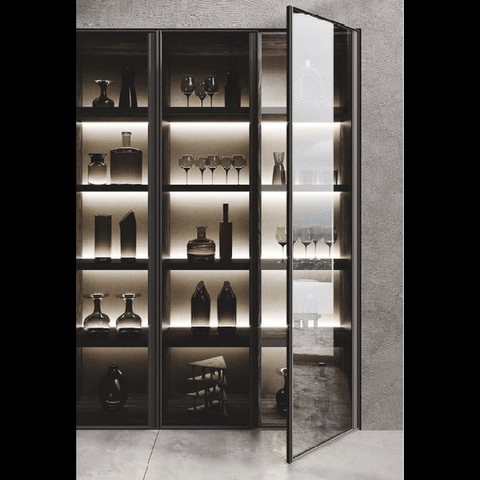 Trueliving Metal Frame Black Modern Bar Cabinet(‎Standard (Between 20-40 In Width, 30-40 In Height)