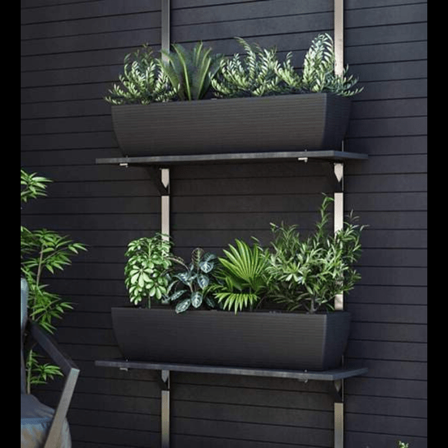Trueliving Big Black Polymer Floor Plant Pot width:36.5'' Height:7.9"