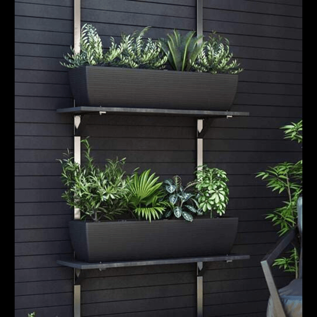 Trueliving Big Black Polymer Floor Plant Pot width:36.5'' Height:7.9"