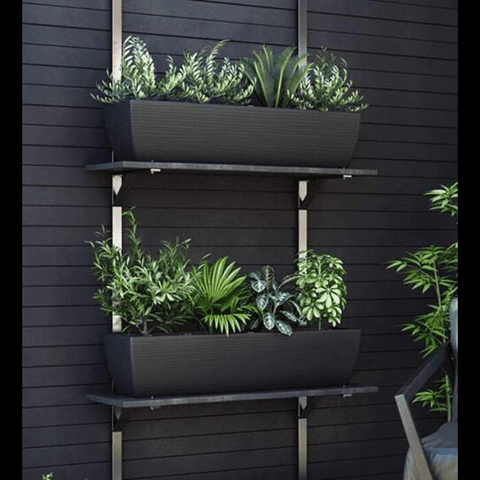 Trueliving Big Black Polymer Floor Plant Pot width:36.5'' Height:7.9"