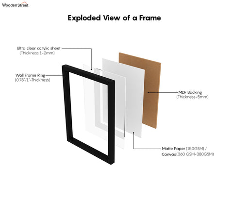 Black & White Abstract Delight Wall Frame (Rectangle, Black, 18X24, Canvas)