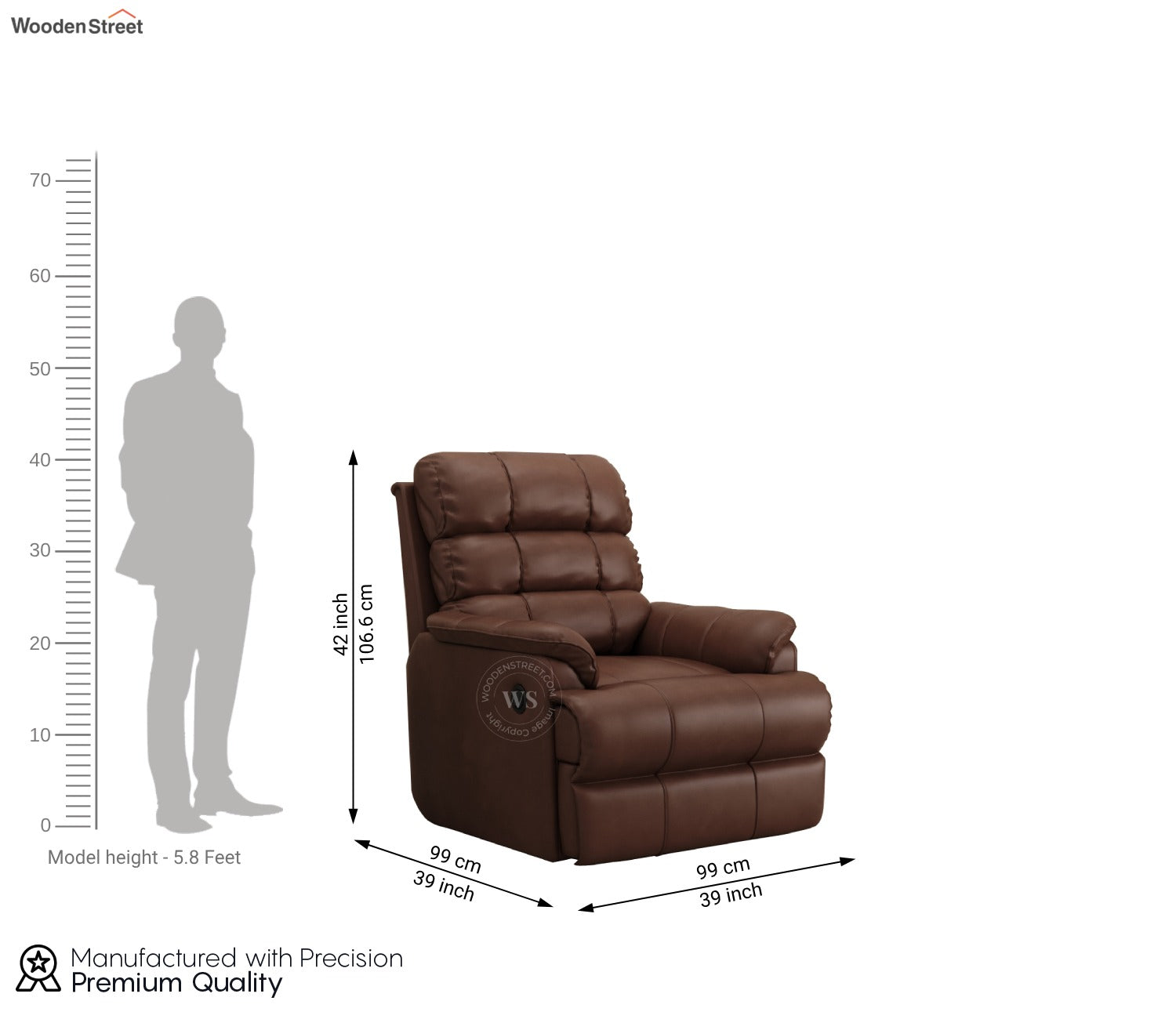 Valencia Motorized Recliner Sofa (Saddle Brown)