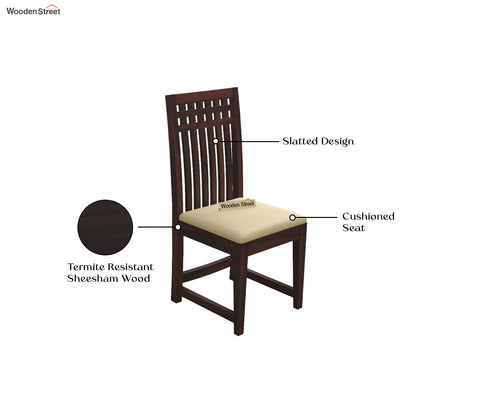 Adolph Compact 4 Seater Dining Set with Bench (Walnut Finish)