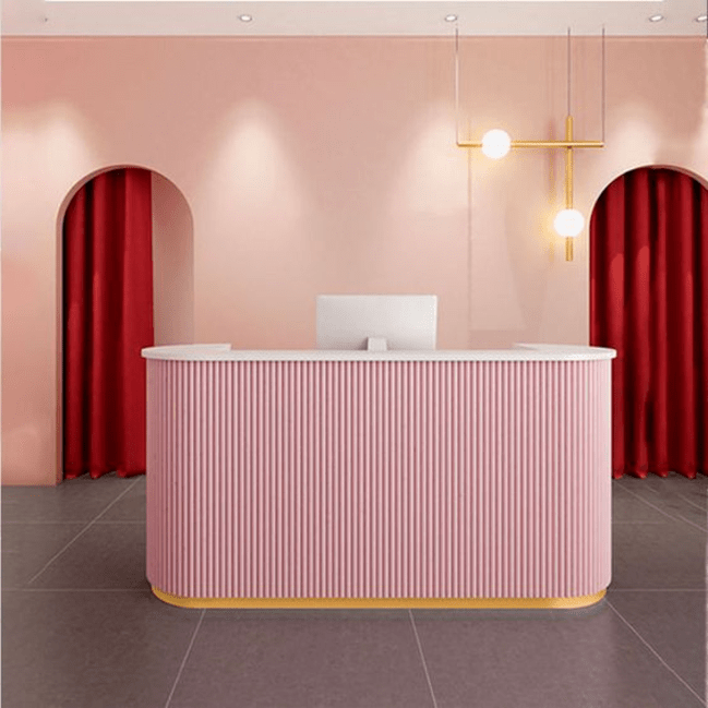 Trueliving Lovely Pink Small Reception Table 30D x 100W x 155H Centimeters