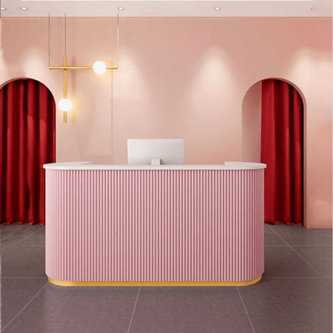 Trueliving Lovely Pink Small Reception Table 30D x 100W x 155H Centimeters