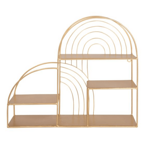 Trueliving Modern Golden Cosmetic shelves retail store cosmetic display rack L60*W30*H182 CM