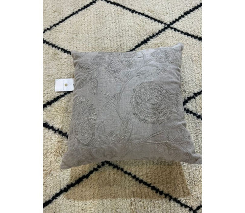 Grey Solid Cotton Cushion Cover-18 x 18