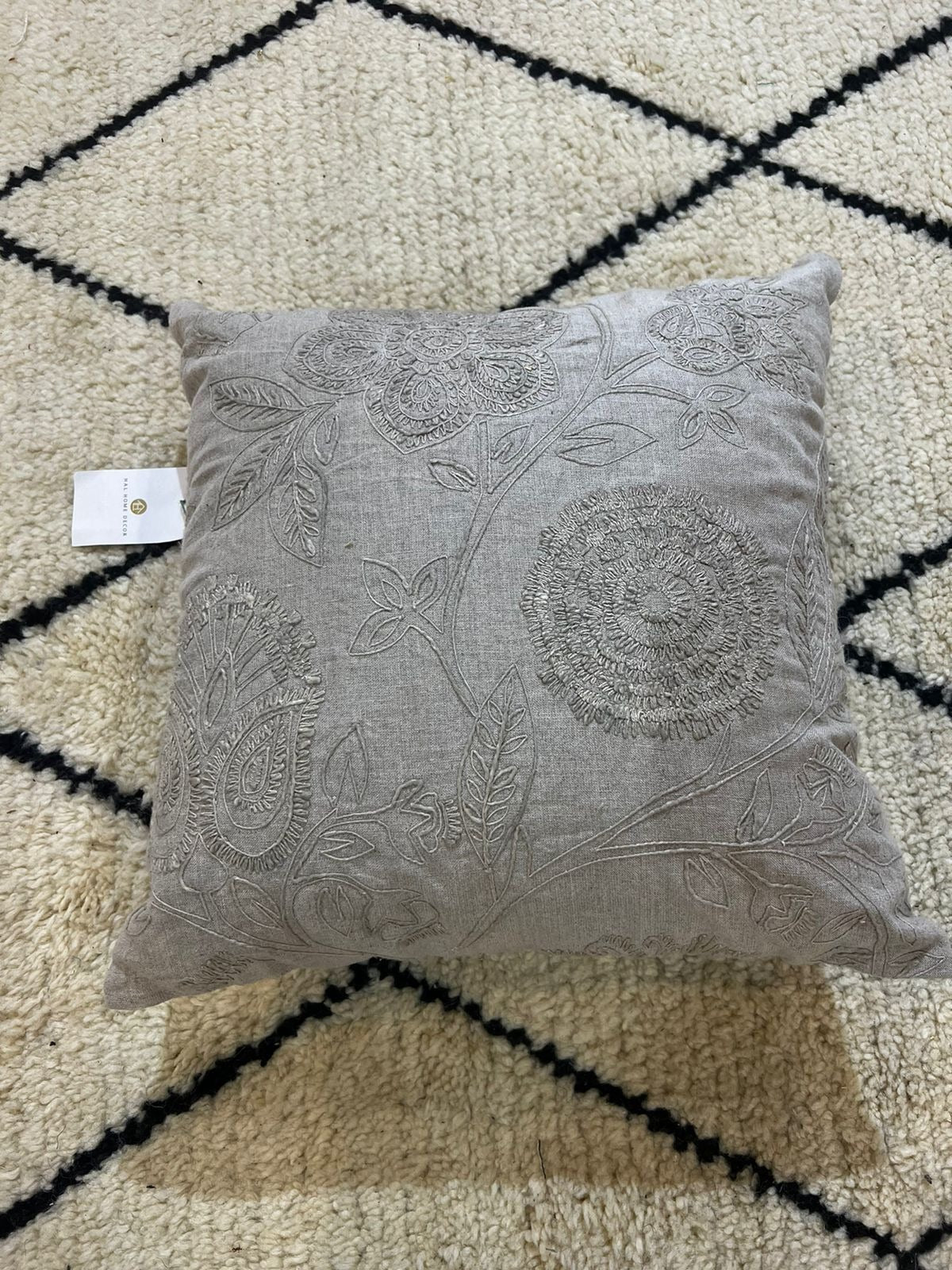 Grey Solid Cotton Cushion Cover-18 x 18