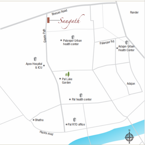 Sangath Homes Palanpur, Surat 3 BHK 93.41 Lakhs - 1.11 Crores