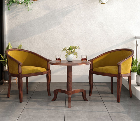 Arctic 2 Seater Sheesham Wood Balcony Set (Walnut Chestnut Brown)