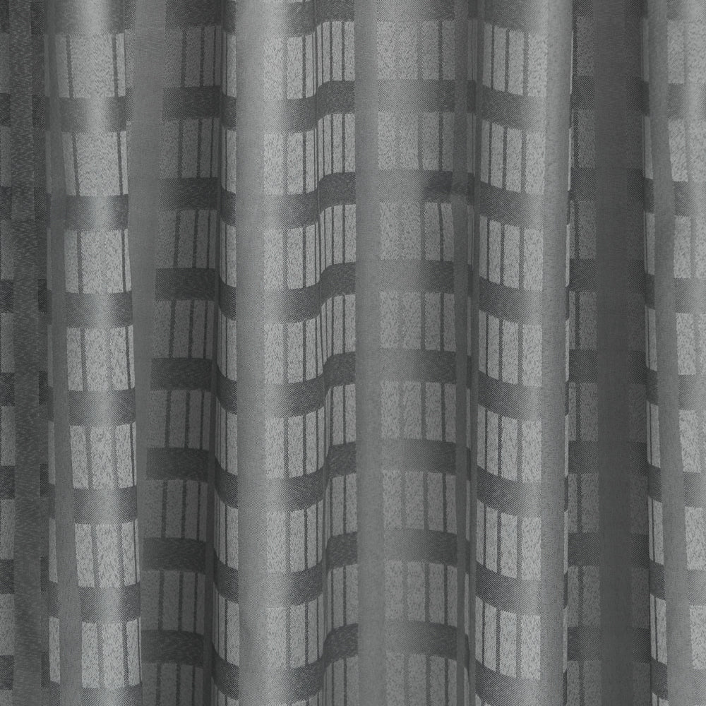 Shower Curtain Box Stripe 100% Polyester Charcoal